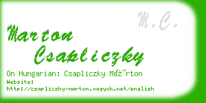 marton csapliczky business card